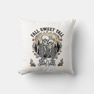 Herbst-Skelett-Paar Vintage-Stich Herbst-Shir Kissen