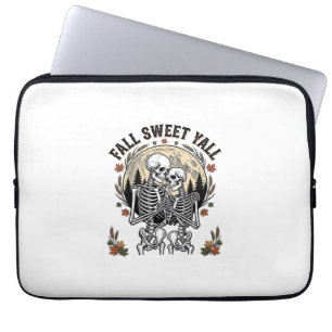 Herbst-Skelett-Paar Vintage-Stich Herbst-Shir Laptopschutzhülle