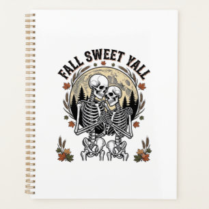Herbst-Skelett-Paar Vintage-Stich Herbst-Shir Planer