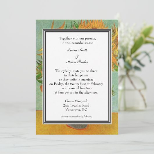 Herbst, Sommer, Hochzeitseinladung im Urlaub. van Einladung (Stehend Vorderseite)