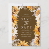 Herbst & Sommer Sonnenblumen Hochzeit Save The Date (Vorderseite)