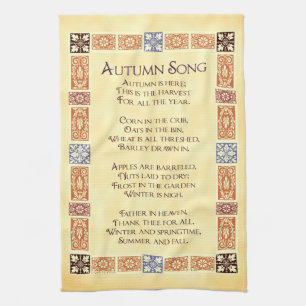 Herbst Song Erntedank Gedicht mit Grandtuch Küchentuch