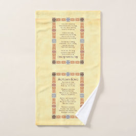 Herbst Song Erntedank Gedicht mit Grenzen Handtuch