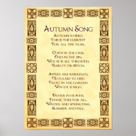 Herbst Song Erntedank Harvest Gedicht 10x14 Poster