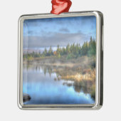 Herbst Sonnenaufgang am Moosehead Lake Maine Ornament Aus Metall (Links)
