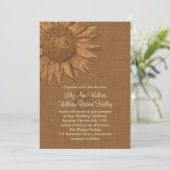 Herbst-Sonnenblume-Hochzeits-Einladung Einladung (Stehend Vorderseite)
