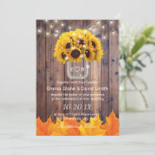 Herbst Sonnenblume Jar String Lights Rustische Hoc Einladung (Stehend Vorderseite)