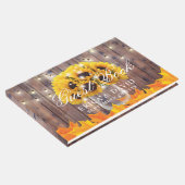 Herbst Sonnenblume Jar String Lights Rustische Hoc Gästebuch (Ecke)