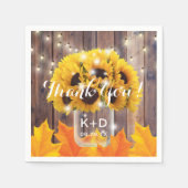 Herbst Sonnenblume Jar String Lights Rustische Hoc Serviette (Vorderseite)