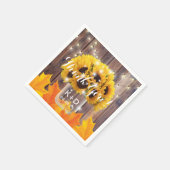 Herbst Sonnenblume Jar String Lights Rustische Hoc Serviette (Ecke)