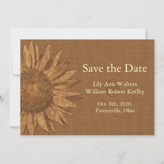 Herbst-Sonnenblume Save the Date (Vorderseite)