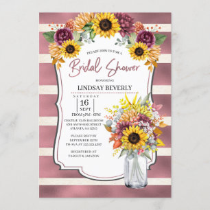Herbst-Sonnenblume-Vasen-Brautparty-Einladung Einladung