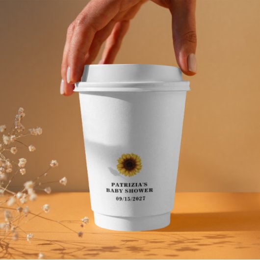 Herbst-Sonnenblumen-Baby-Party Pappbecher