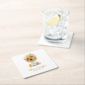 Herbst Sonnenblumen Blumenmason Jar Wedding Rechteckiger Pappuntersetzer (Vor Ort)