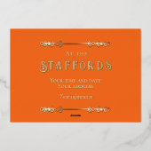 Herbst Sonnenblumen Florals Foil Einladung (Rückseite)