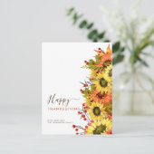 Herbst Sonnenblumen glücklich Erntedanknamen Feiertagspostkarte (Stehend Vorderseite)