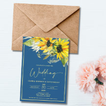 Herbst-Sonnenblumen-Hochzeitseinladung