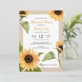 Herbst Sonnenblumen Probe Abendessen Einladung (Stehend Vorderseite)