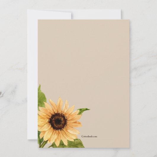 Herbst Sonnenblumen Probe Abendessen Einladung (Rückseite)