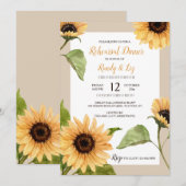 Herbst Sonnenblumen Probe Abendessen Einladung (Vorne/Hinten)