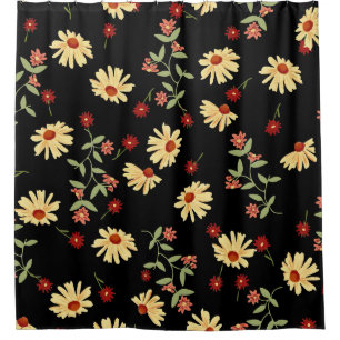 Herbst Sonnenblumen: Rot-Orange Harmonie. Duschvorhang