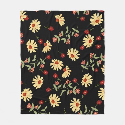 Herbst Sonnenblumen: Rot-Orange Harmonie. Fleecedecke (Vorderseite)