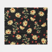 Herbst Sonnenblumen: Rot-Orange Harmonie. Fleecedecke (Vorderseite (Horizontal))