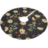 Herbst Sonnenblumen: Rot-Orange Harmonie. Polyester Weihnachtsbaumdecke (Schrägansicht)