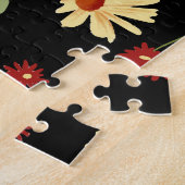 Herbst Sonnenblumen: Rot-Orange Harmonie. Puzzle (Seite)