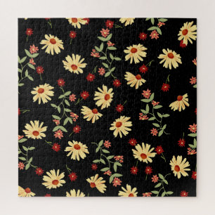 Herbst Sonnenblumen: Rot-Orange Harmonie. Puzzle