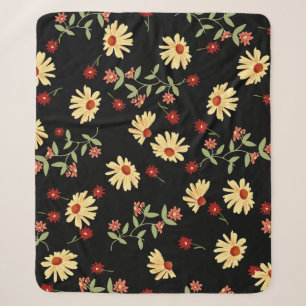 Herbst Sonnenblumen: Rot-Orange Harmonie. Sherpadecke