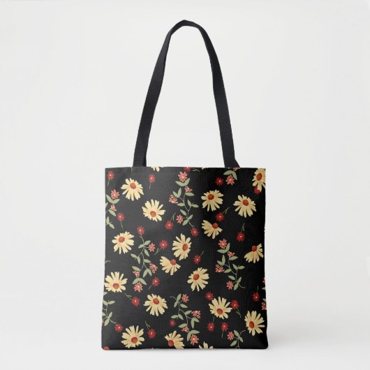 Herbst Sonnenblumen: Rot-Orange Harmonie. Tasche (Vorderseite)