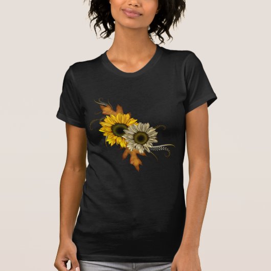 Herbst-Sonnenblumen T-Shirt (Vorderseite)