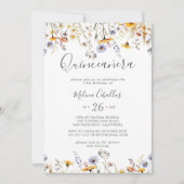 Herbst Sonnenschein Elegante Wildblume Quinceañera Einladung (Vorderseite)