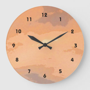 Herbst-Sonnenuntergang Große Wanduhr
