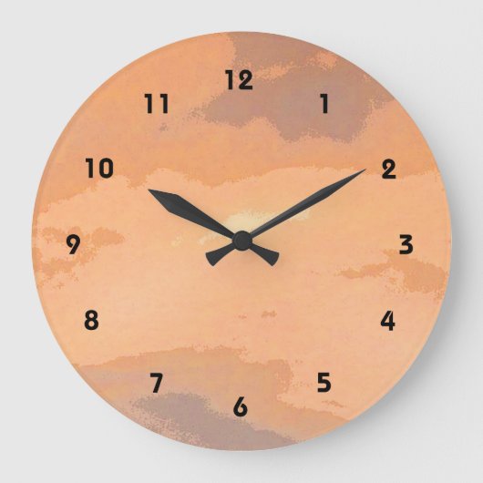 Herbst-Sonnenuntergang Große Wanduhr (Vorderseite)