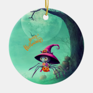 Herbst/Spinnen/Hexe/Halloween Keramik Ornament