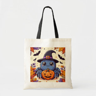 Herbst/Spinnen/Hexe/Halloween Tragetasche
