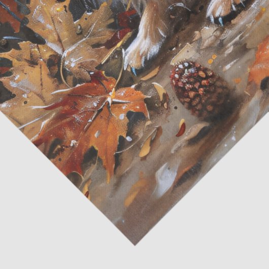 Herbst Spitz Hund Dekoupage Seidenpapier (Detail)