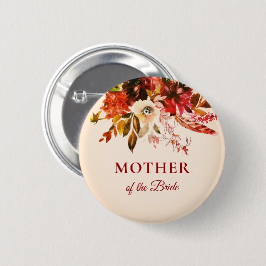 Herbst Splendor Elfenbeinblüte Mutter der Braut Button (Vorne & Hinten)