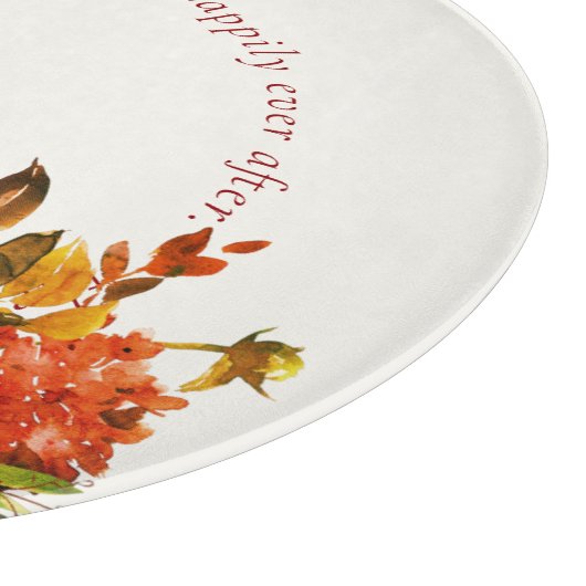 Herbst Splendor Wasserfarbe Blumenzwiebelhochzeit Schneidebrett (Ecke)