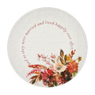 Herbst Splendor Wasserfarbe Blumenzwiebelhochzeit Schneidebrett