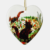 Herbst Squirrels Tierkunst Keramik Ornament (Rechts)