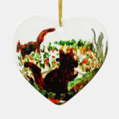 Herbst Squirrels Tierkunst Keramik Ornament (Vorne)