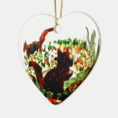 Herbst Squirrels Tierkunst Keramik Ornament (Links)