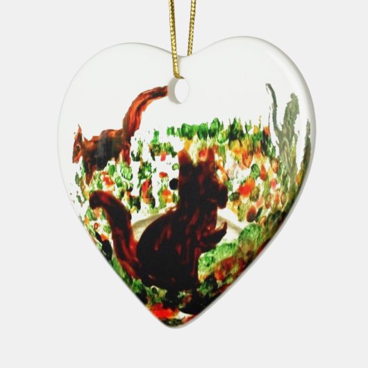 Herbst Squirrels Tierkunst Keramik Ornament (Links)