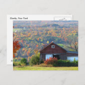 Herbst Stall und Hügel Postkarte (Vorne/Hinten)