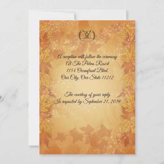 Herbst Starlight - elegante Einladung (Rückseite)