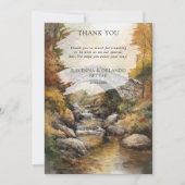 Herbst-Stein-Brücke-Fluss-Blätter-Fall-Danke Ankündigung (Vorderseite)