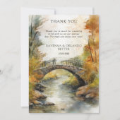 Herbst Steinbrücke Fluss Blätter fallen Danke Ankündigung (Vorderseite)